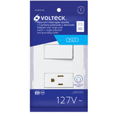 Interruptor + tomacorrente blanco oslo volteck